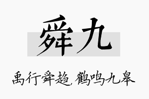 舜九名字的寓意及含义