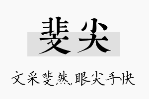 斐尖名字的寓意及含义