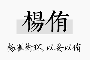 杨侑名字的寓意及含义