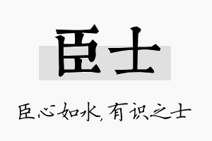 臣士名字的寓意及含义