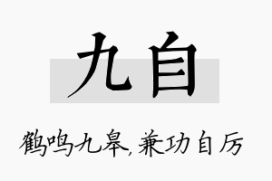 九自名字的寓意及含义