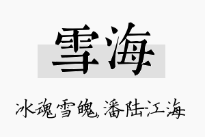 雪海名字的寓意及含义