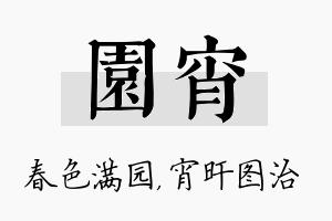 园宵名字的寓意及含义