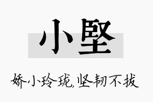 小坚名字的寓意及含义