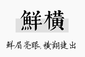 鲜横名字的寓意及含义