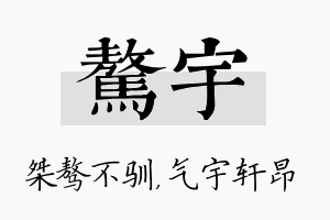 骜宇名字的寓意及含义