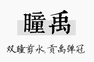 瞳禹名字的寓意及含义