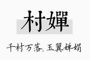 村婵名字的寓意及含义