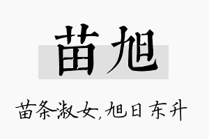 苗旭名字的寓意及含义