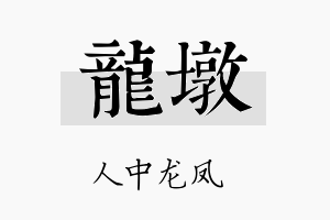 龙墩名字的寓意及含义