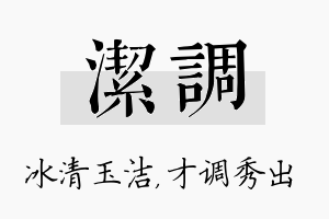 洁调名字的寓意及含义