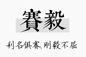 赛毅名字的寓意及含义