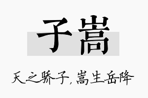 子嵩名字的寓意及含义