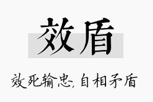 效盾名字的寓意及含义