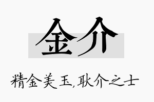 金介名字的寓意及含义