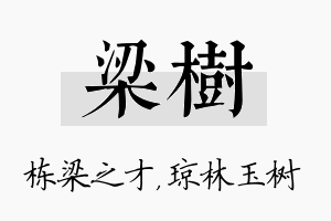 梁树名字的寓意及含义