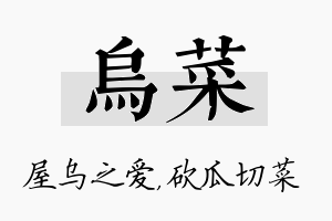 乌菜名字的寓意及含义