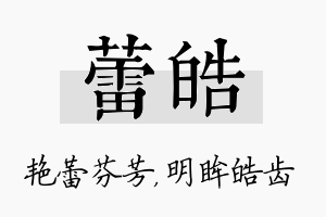 蕾皓名字的寓意及含义