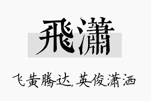 飞潇名字的寓意及含义