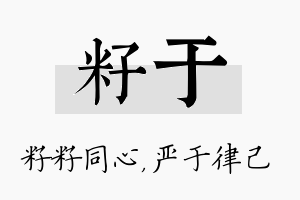 籽于名字的寓意及含义