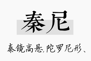 秦尼名字的寓意及含义