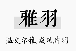 雅羽名字的寓意及含义