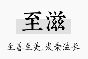 至滋名字的寓意及含义