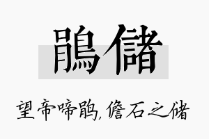 鹃储名字的寓意及含义