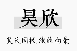 昊欣名字的寓意及含义