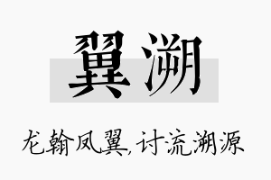 翼溯名字的寓意及含义