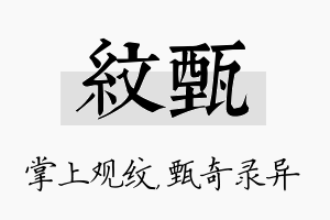 纹甄名字的寓意及含义