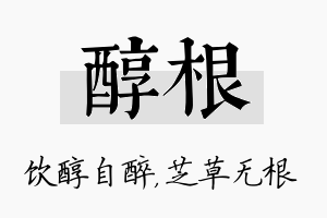 醇根名字的寓意及含义