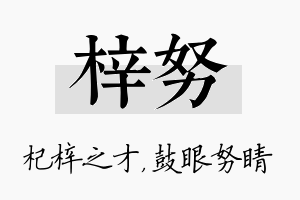 梓努名字的寓意及含义