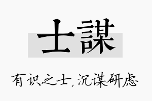 士谋名字的寓意及含义