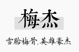 梅杰名字的寓意及含义