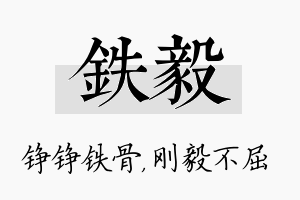 铁毅名字的寓意及含义