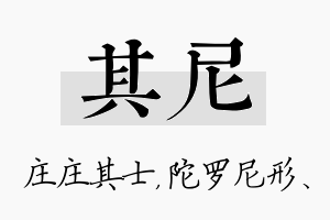 其尼名字的寓意及含义