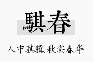 骐春名字的寓意及含义