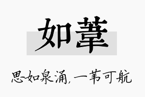 如苇名字的寓意及含义