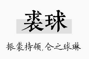 裘球名字的寓意及含义