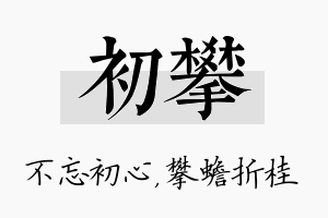 初攀名字的寓意及含义