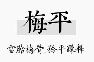 梅平名字的寓意及含义