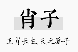 肖子名字的寓意及含义