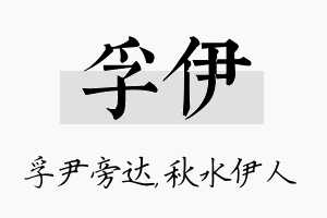 孚伊名字的寓意及含义