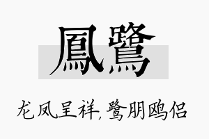 凤鹭名字的寓意及含义