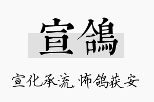 宣鸽名字的寓意及含义