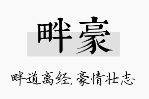 畔豪名字的寓意及含义