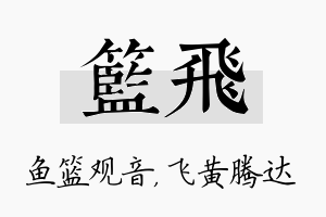 篮飞名字的寓意及含义