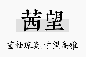 茜望名字的寓意及含义