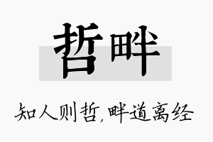 哲畔名字的寓意及含义